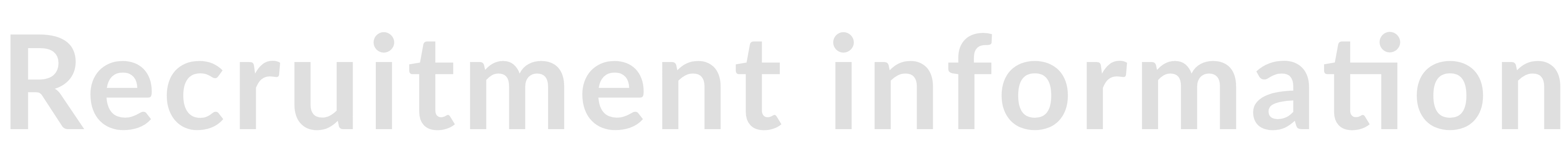 Recruitment information